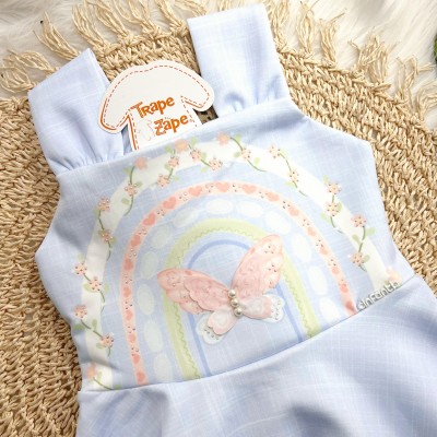 Vestido Borboletinhas - Azul Bebê
